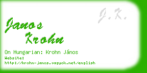 janos krohn business card